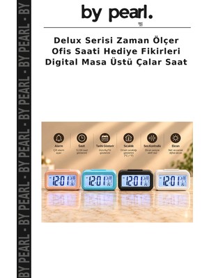 Delux Serisi Zaman Ölçer Ofis Saati Hediye Fikirleri Digital Masa Üstü Çalar Saat