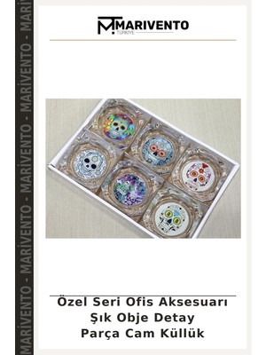 Özel Seri Ofis Aksesuarı Şık Obje Detay Parça Cam Küllük
