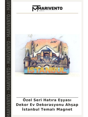 Özel Seri Hatıra Eşyası Dekor Ev Dekorasyonu Ahşap Istanbul Temalı Magnet