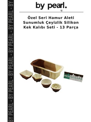 Özel Seri Hamur Aleti Sunumluk Çeyizlik Silikon Kek Kalıbı Seti - 13 Parça
