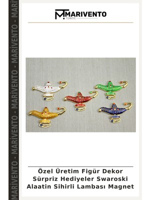 Özel Üretim Figür Dekor Sürpriz Hediyeler Swaroski Alaatin Sihirli Lambası Magnet