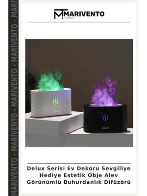 Delux Serisi Ev Dekoru Sevgiliye Hediye Estetik Obje Alev Görünümlü Buhurdanlık Difüzörü