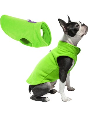Universal Polar Yelek Köpek Süveteri - Kireç, Orta - Sıcak Tutan Kazak Polar Köpek Ceketi O-Ring Tasmalı - Kış Küçük Köpek Kazak Kaban - Soğuk Hava Köpek Giysileri Küçük Köpekler Için Erkek Veya Kız Çocuk