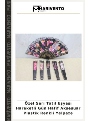 Özel Seri Tatil Eşyası Hareketli Gün Hafif Aksesuar Plastik Renkli Yelpaze