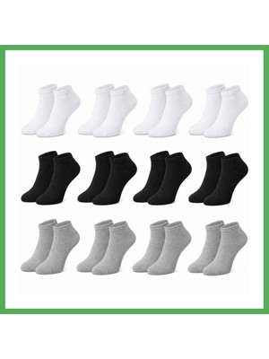 Astraltech Erkek Bambu Patik Çorap 12'li Paket, Siyah Beyaz Gri, Nefes Alan Nem Emici Yumuşak Günlük Spor Bilek Çorabı · Beden: 39-44 · Renk: Çok Renkli 12 Li Bezoss