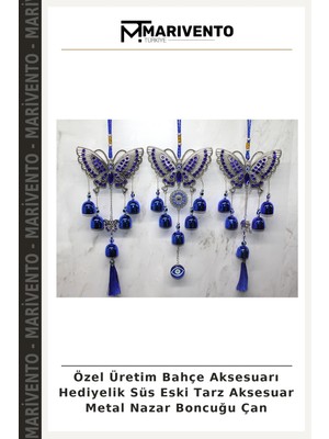 Özel Üretim Bahçe Aksesuarı Hediyelik Süs Eski Tarz Aksesuar Metal Nazar Boncuğu Çan