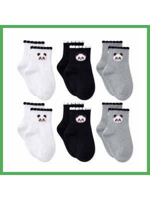 Astraltech Kadın Panda Desenli Kısa Konç Çorap 6'lı Paket, %80 Pamuklu Dikişsiz Burun, Nefes Alan Yumuşak Bilek Çorabı, Siyah Beyaz Gri · Beden: 36-40 · Renk: Çok Renkli 6 Lı Bezoss