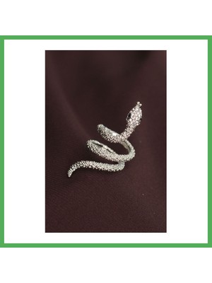 Astraltech Ayarlanabilir Silver Renk Zirkon Taşlı Yılan Yüzük Bezoss