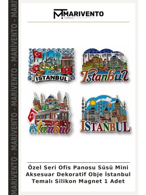 Özel Seri Ofis Panosu Süsü Mini Aksesuar Dekoratif Obje Istanbul Temalı Silikon Magnet 1 Adet