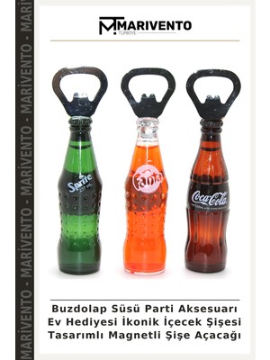 Buzdolap Süsü Parti Aksesuarı Ev Hediyesi Ikonik Içecek Şişesi Tasarımlı Magnetli Şişe Açacağı