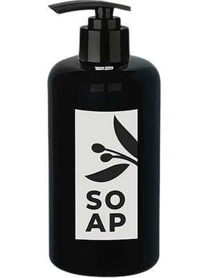 Ersert Ers Sıvı Sabunluk Yuvarlak Plastik Pompalı 500 ml - Siyah