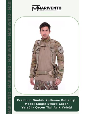 Premium Günlük Kullanım Kullanışlı Model Single Sword Çeçen Yeleği - Çeçen Tipi Açık Yeleği