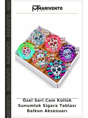 Özel Seri Cam Küllük Sunumluk Sigara Tablası Balkon Aksesuarı