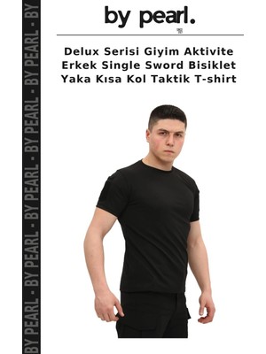 Delux Serisi Giyim Aktivite Erkek Single Sword Bisiklet Yaka Kısa Kol Taktik T-Shirt