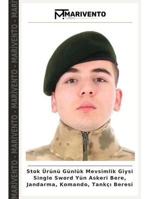 Stok Ürünü Günlük Mevsimlik Giysi Single Sword Yün Askeri Bere, Jandarma, Komando, Tankçı Beresi