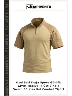 Özel Seri Doğa Sporu Günlük Giyim Hediyelik Üst Single Sword Ss Kısa Kol Combat Tişört