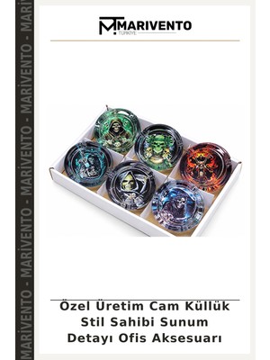 Özel Üretim Cam Küllük Stil Sahibi Sunum Detayı Ofis Aksesuarı