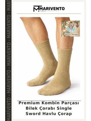 Premium Kombin Parçası Bilek Çorabı Single Sword Havlu Çorap