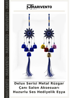 Delux Serisi Metal Rüzgar Çanı Salon Aksesuarı Huzurlu Ses Hediyelik Eşya