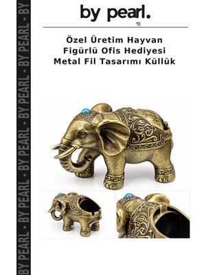Özel Üretim Hayvan Figürlü Ofis Hediyesi Metal Fil Tasarımı Küllük