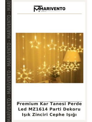Premium Kar Tanesi Perde LED MZ1614 Parti Dekoru Işık Zinciri Cephe Işığı