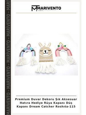 Premium Duvar Dekoru Şık Aksesuar Hatıra Hediye Rüya Kapanı Düş Kapanı Dream Catcher ROSHITA-115