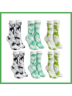 Astraltech Unisex Batik Desenli Çorap 6'lı Set Renkli Pamuklu Uzun Soket Dikişsiz Nefes Alan Günlük Spor Çorabı Bezoss