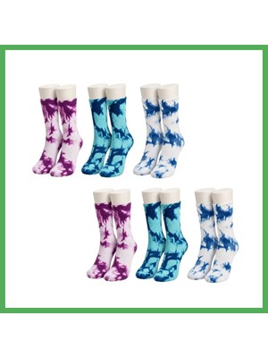 Astraltech Unisex Batik Desenli Çorap 6'lı Set Pamuklu Renkli Uzun Soket Dikişsiz Nefes Alan Spor Çorabı Günlük Bezoss