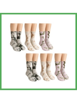 Astraltech Unisex Batik Desenli Çorap 6'lı Set Pamuklu Uzun Soket Dikişsiz Nefes Alan Günlük Spor Konfor Çorabı Bezoss