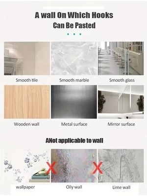 Yakup Tokatlı Moda Ytm Kendinden Yapışkanlı Renkli Duvar Askısı (10LU Set)