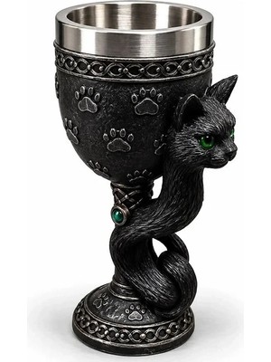 Yakup Tokatlı Moda Ytm Kedi Figürlü 3D Paslanmaz Çelik Kadeh Bardak TCX6543