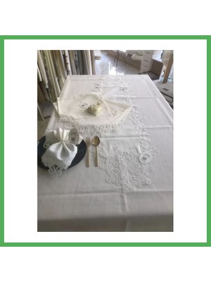 Astraltech Sofra Takımı 26 Parça Anna Model Yemek Takımı Örtüsü Dertsiz 160 x 220 cm Masa Örtüsü Bezoss