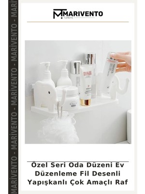 Özel Seri Oda Düzeni Ev Düzenleme Fil Desenli Yapışkanlı Çok Amaçlı Raf