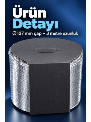 Aparim Aspiratör Için 3 Metre Telli Boru 127 mm - Lisinya