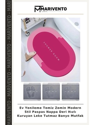 Ev Yenileme Temiz Zemin Modern Stil Paspas Nappa Deri Hızlı Kuruyan Leke Tutmaz Banyo Mutfak