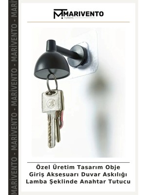 Özel Üretim Tasarım Obje Giriş Aksesuarı Duvar Askılığı Lamba Şeklinde Anahtar Tutucu