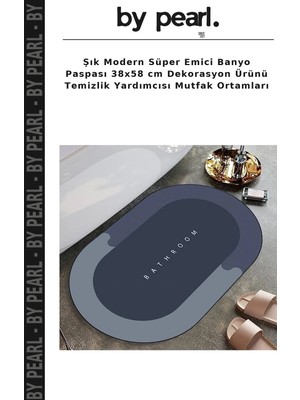 Şık Modern Süper Emici Banyo Paspası 38X58 cm Dekorasyon Ürünü Temizlik Yardımcısı Mutfak Ortamları