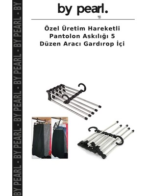 Özel Üretim Hareketli Pantolon Askılığı 5 Düzen Aracı Gardırop Içi