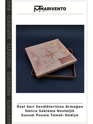 Özel Seri Sevdiklerinize Armağan Hatıra Saklama Nostaljik Sunum Pusula Temalı Hediye