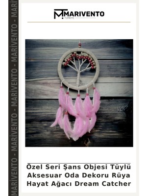 Özel Seri Şans Objesi Tüylü Aksesuar Oda Dekoru Rüya Hayat Ağacı Dream Catcher