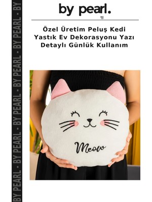 Özel Üretim Peluş Kedi Yastık Ev Dekorasyonu Yazı Detaylı Günlük Kullanım
