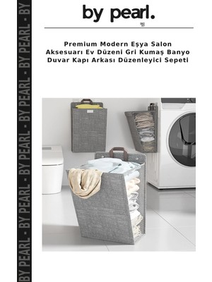 Premium Modern Eşya Salon Aksesuarı Ev Düzeni Gri Kumaş Banyo Duvar Kapı Arkası Düzenleyici Sepeti