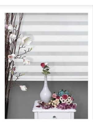 Defne Store Stor Perde, Beyazıt Tekstil Beyaz Bambu Zebra Beyaz 160 x 200 BYZT73