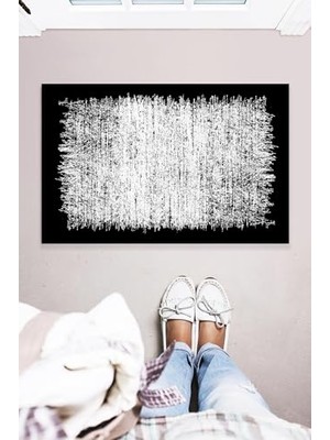 Defne Store Siyah Tarz Dekoratif Çok Amaçlı Iç ve Dış Mekan Kapı Önü Paspası 45X70