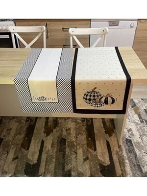 Defne Store Balkabağı Desen Runner ve Home Desen Runner 40 x 140 Ikili Paket