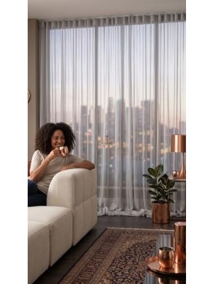 Defne Store Tül Perde, Woxstor Gri Hazır Dikilmiş, Pileli, Salon Yatak Odası Mutfak Balkon (325GENIŞLIK x 270YÜKSEKLIK) Model2