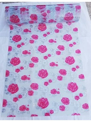 Defne Store Şeffaf Desenli 100 cm x 200 cm Masa Penbe Örtüsü 1.7 mm Kalın Pvc Kaymaz Masa Örtüsü