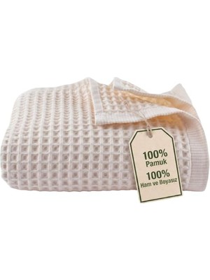 Defne Store Banyo Havlusu, Püskül Lüks Waffle 80X160 cm Büyük Boy Havlu Pakette 1-Adet