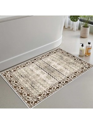 Defne Store 2'li Set Banyo Paspası, Yumuşak Banyo Halısı, Kaymaz Dot Tabanlı, Su Emici, Makinede Yıkanabilir - 40X60-50 x 80 cm