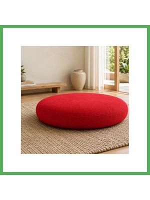 Astraltech Düz Yuvarlak Yer Minderi · 60 × 60 × 8 cm | Kırmızı | Iç Mekân Bezoss